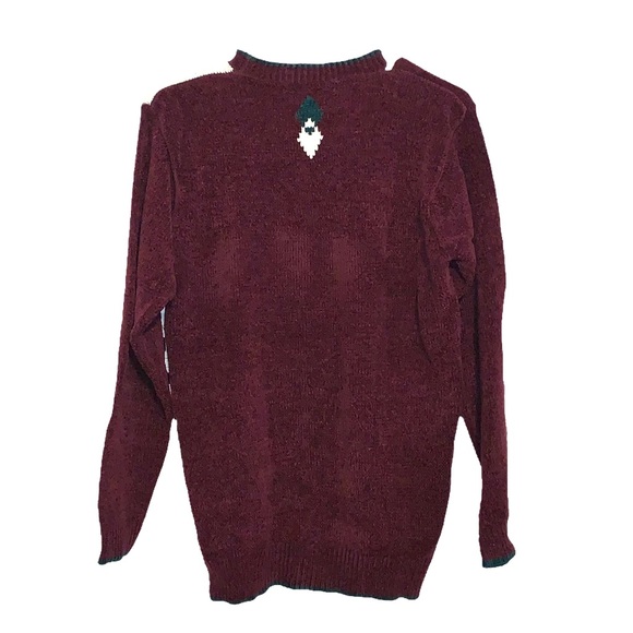 NWT Vintage Joyce Sweater Green Maroon White New Size S Small - Picture 3 of 6